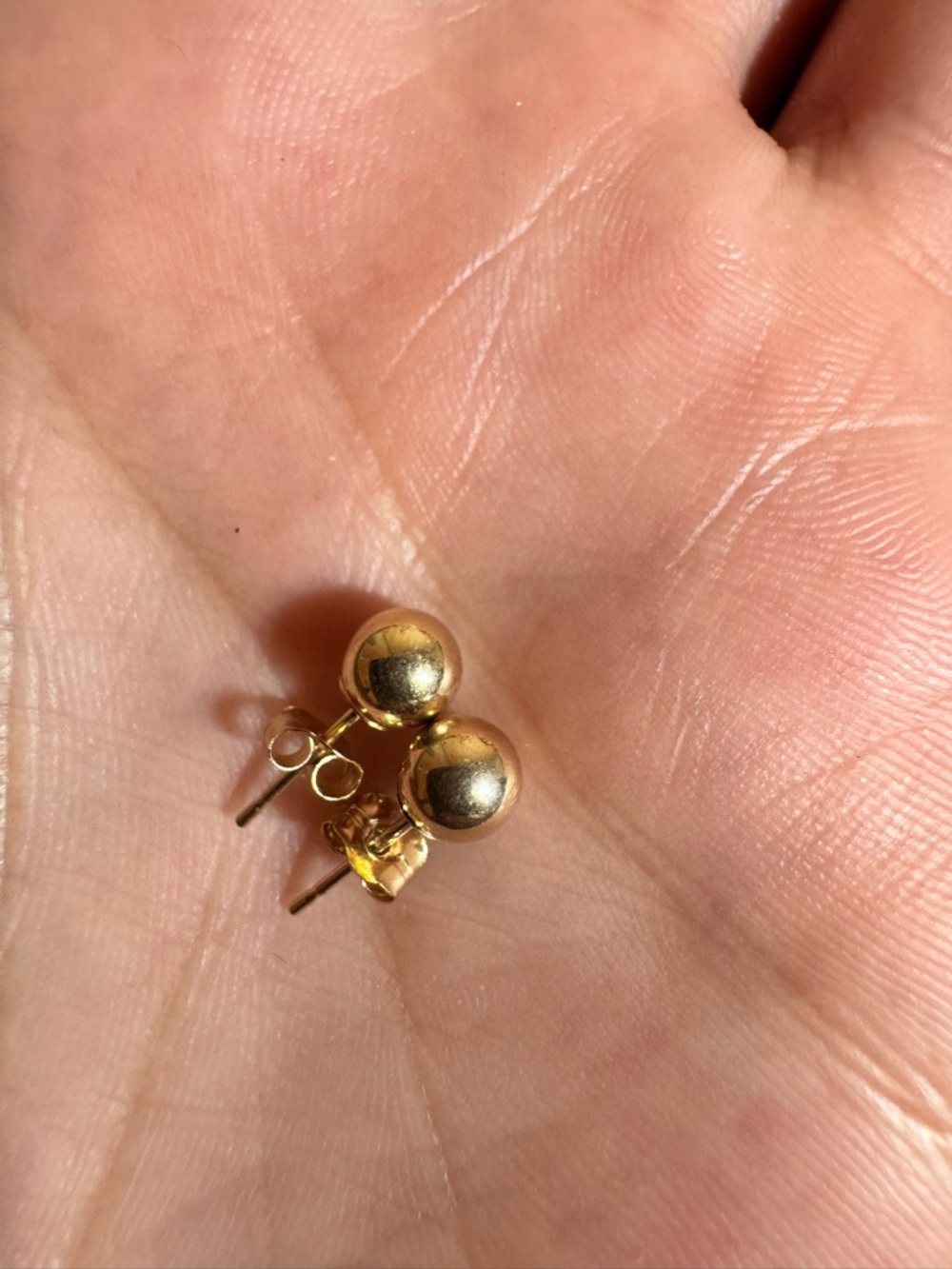 Vintage 14k Yellow Gold Ball Earrings